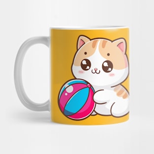 Cute Cat Playing Ball Mug